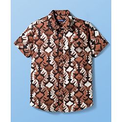 Pine Kids Woven Half Sleeves Printed Shirt With Inner Tee - Multicolor