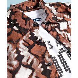 Pine Kids Woven Half Sleeves Printed Shirt With Inner Tee - Multicolor