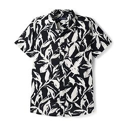 Pine Kids Woven Half Sleeves Shirt With Leaf Print - Multicolor