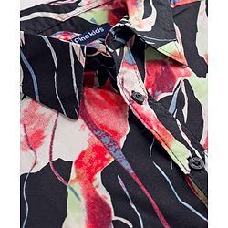 Pine Kids Woven Half Sleeves Shirt With Leaf Print - Multicolor