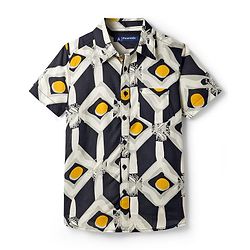 Pine Kids Woven Half Sleeves Shirt With Leaf Print - Multicolor