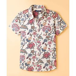 Pine Kids 4-5Y Boys Multicolor Floral Print Half Sleeves Woven Shirt