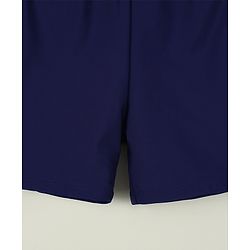 Pine Kids Abstract Printed Swimming Trunk With Cap - Navy Blue