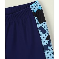 Pine Kids Abstract Printed Swimming Trunk With Cap - Navy Blue
