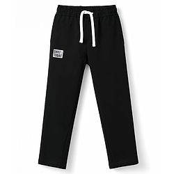 Pine Kids Cotton Knit Half Sleeves Cut & Sew T-Shirt & Lounge Pant Set with Patch Detailing - Red & Black