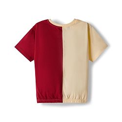 Pine Kids 100% Cotton Knit Half Sleeves Cut N Sew Top & Pant Set - Cream & Red
