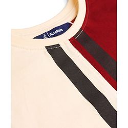 Pine Kids 100% Cotton Knit Half Sleeves Cut N Sew Top & Pant Set - Cream & Red