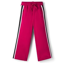 Pine Kids 100% Cotton Knit Half Drop Shoulder Sleeves Text Printed Top & Pant Set - Dark Pink