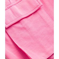 Pine Kids Cotton Knit Drop Shoulder Half Sleeves T-Shirt & Lounge Pant set with Text Foil Print - Black & Pink