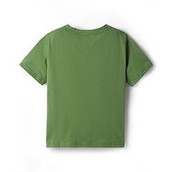 Pine Kids 100% Cotton Knit Half Sleeves Text Printed T-Shirt & Pyjama Night Suit With Checks Print - Green