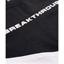 Pine Kids Cotton Knit Sleeveless Text Printed Cut & Sew T-Shirt - Black, Grey & White
