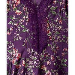 Pine Kids Full Sleeves Floral Printed Kurti & Chudidar Set With Dupatta - Purple