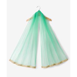 Pine Kids Woven Full Sleeves Floral Printed & Embroidered Kurti & Chudidar Set With Dupatta - Sea Green