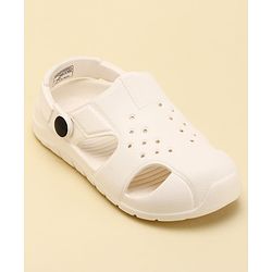 Pine Kids Back Strap Solid Clogs - OffWhite