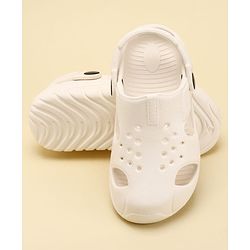 Pine Kids Back Strap Solid Clogs - OffWhite