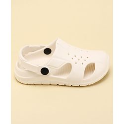 Pine Kids Back Strap Solid Clogs - OffWhite