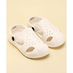 Pine Kids Back Strap Solid Clogs - OffWhite