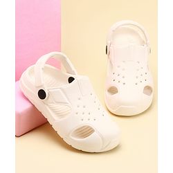 Pine Kids Back Strap Solid Clogs - OffWhite