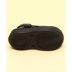Pine Kids School Shoes Solid Colour Clogs with Back Strap - Black
