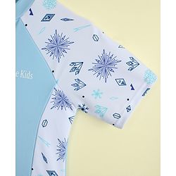 Pine Kids Half Raglan Sleeves Printed Frock Swimsuit - Blue