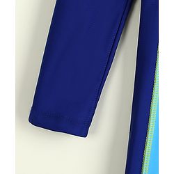 Pine Active Full Raglan Sleeves Legged Swimsuit - Blue