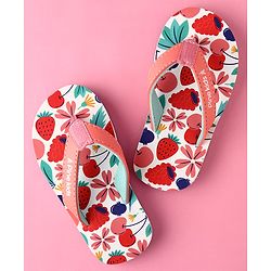 Pine Kids Slip On Tropical Theme Printed Flip Flops - Multicolour