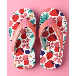 Pine Kids Slip On Tropical Theme Printed Flip Flops - Multicolour