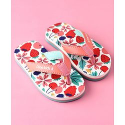 Pine Kids Slip On Tropical Theme Printed Flip Flops - Multicolour