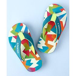 Pine Kids Slip On Flip Flops with Abstract Print - Multicolor