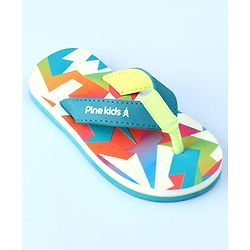 Pine Kids Slip On Flip Flops with Abstract Print - Multicolor