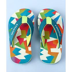 Pine Kids Slip On Flip Flops with Abstract Print - Multicolor