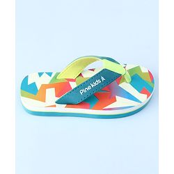 Pine Kids Slip On Flip Flops with Abstract Print - Multicolor