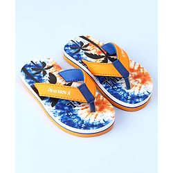 Pine Kids Slip On Flip Flops with Coconut Tree Print - Blue
