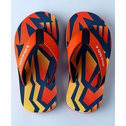 Pine Kids Slip On Flip Flops with Abstract Print - Orange