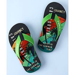 Pine Kids Slip On Flip Flops with California Print - Multicolor