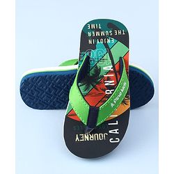 Pine Kids Slip On Flip Flops with California Print - Multicolor