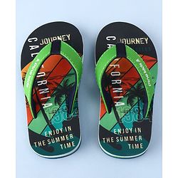 Pine Kids Slip On Flip Flops with California Print - Multicolor
