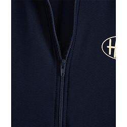 Pine Kids Raglan Full Sleeves Text Printed Legged Swimsuit - Navy Blue