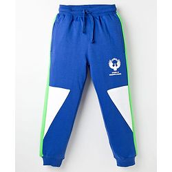Pine Kids Knit Full Length  Cut & Sew Lounge Pant with Text Print - Navy Blue