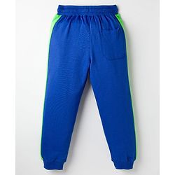 Pine Kids Knit Full Length  Cut & Sew Lounge Pant with Text Print - Navy Blue