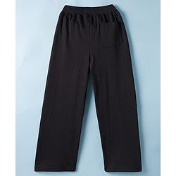 Pine Kids Knit Full Length Solid Colour Track Pant with Tape Detailing - Black