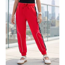 Pine Kids Knit Full Length Solid Lounge Pant - Red