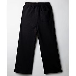 Pine Kids Knit Full Length Track Pant with Striped Design - Black