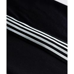 Pine Kids Knit Full Length Track Pant with Striped Design - Black