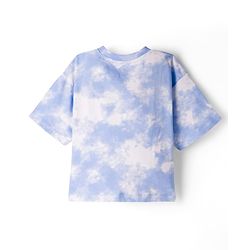 Pine Kids Disney Single Jersey Knit Drop Shoulder Half Sleeves  Tie & Dye T-Shirt & Shorts Set with Mickey Mouse Graphic - Blue