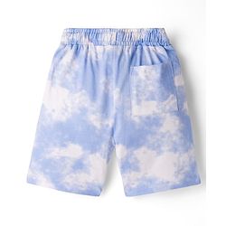 Pine Kids Disney Single Jersey Knit Drop Shoulder Half Sleeves  Tie & Dye T-Shirt & Shorts Set with Mickey Mouse Graphic - Blue