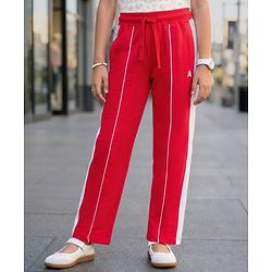 Pine Kids Knit Full Length Solid Lounge Pant - Red