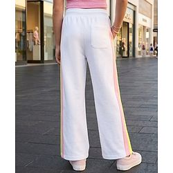 Pine Kids Knit Full Length Cut & Sew Track Pant with Life Style Print - White