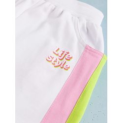 Pine Kids Knit Full Length Cut & Sew Track Pant with Life Style Print - White