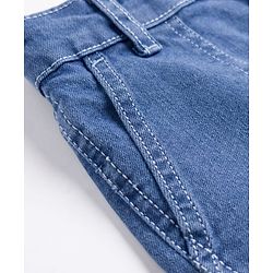 Pine Kids Woven Full Length Solid Denim Jeans - Light Blue